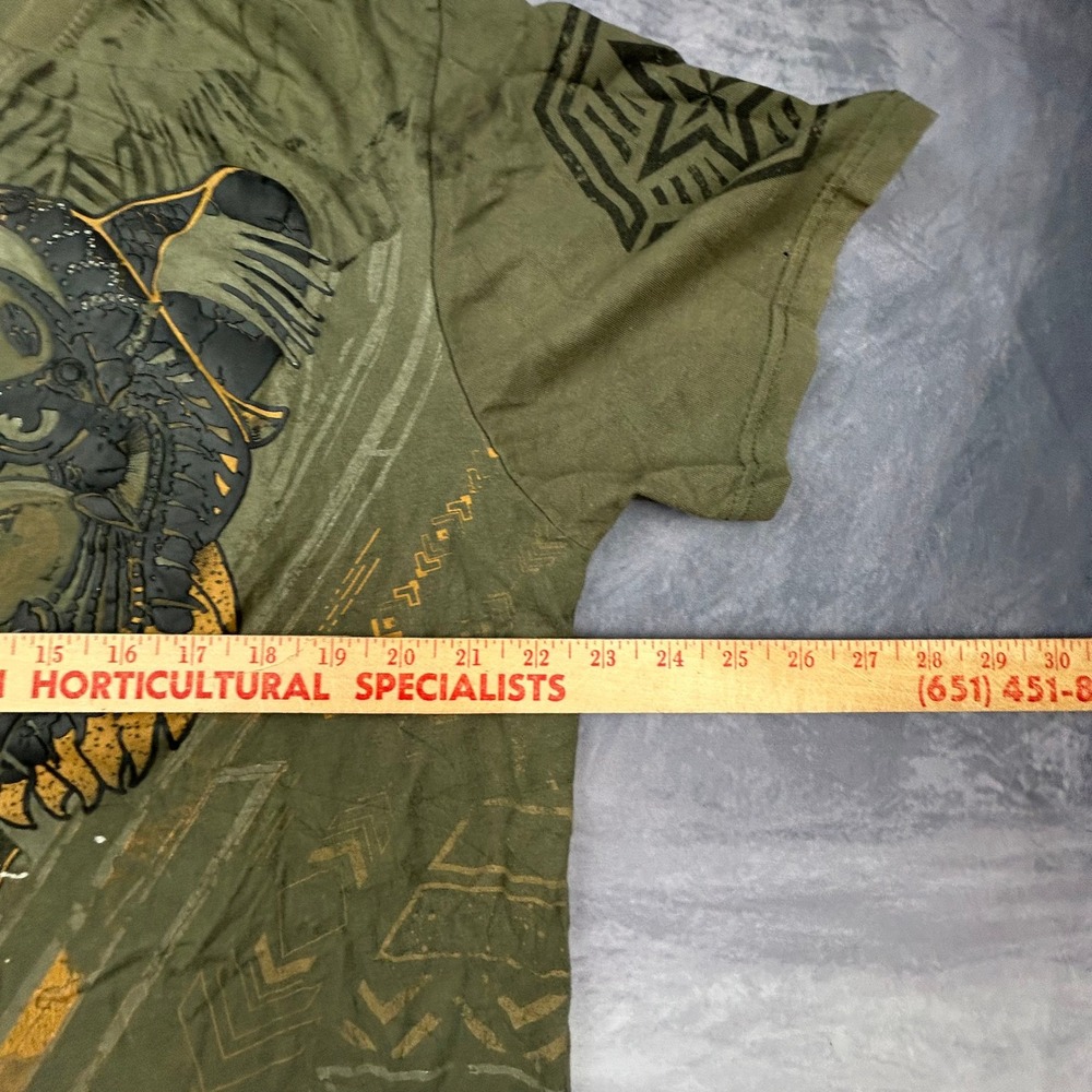Southpole Mens XXL Olive Green Tiger Graphic T-Shirt Y2K Streetwear Skater Boxy - Picture 7 of 7